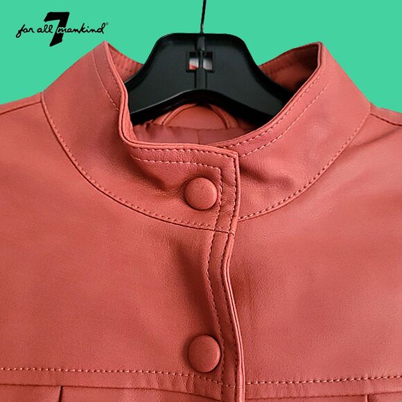 7 for All Mankind NEW Minimalist Oversized Box Pleated Crop Jacket XS - Picture 7 of 12